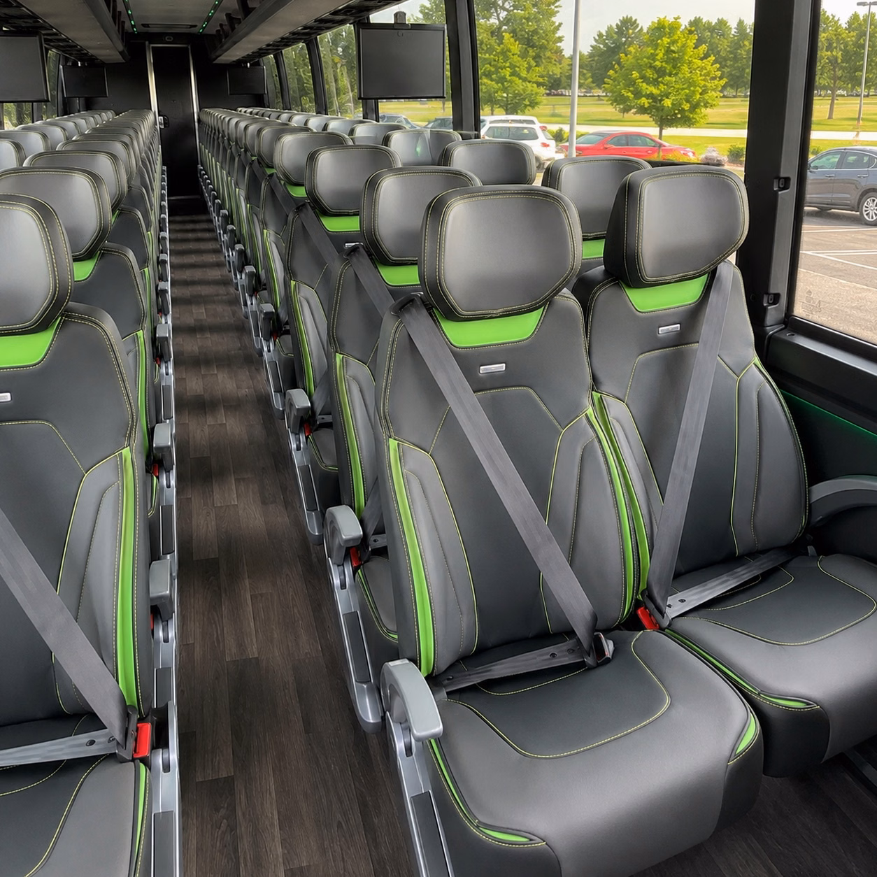 56 passenger charter bus inside