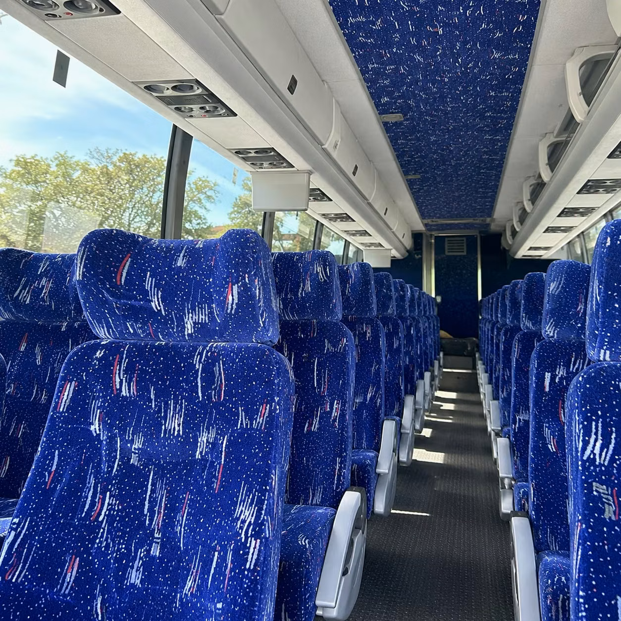 titusville charter bus rental interior